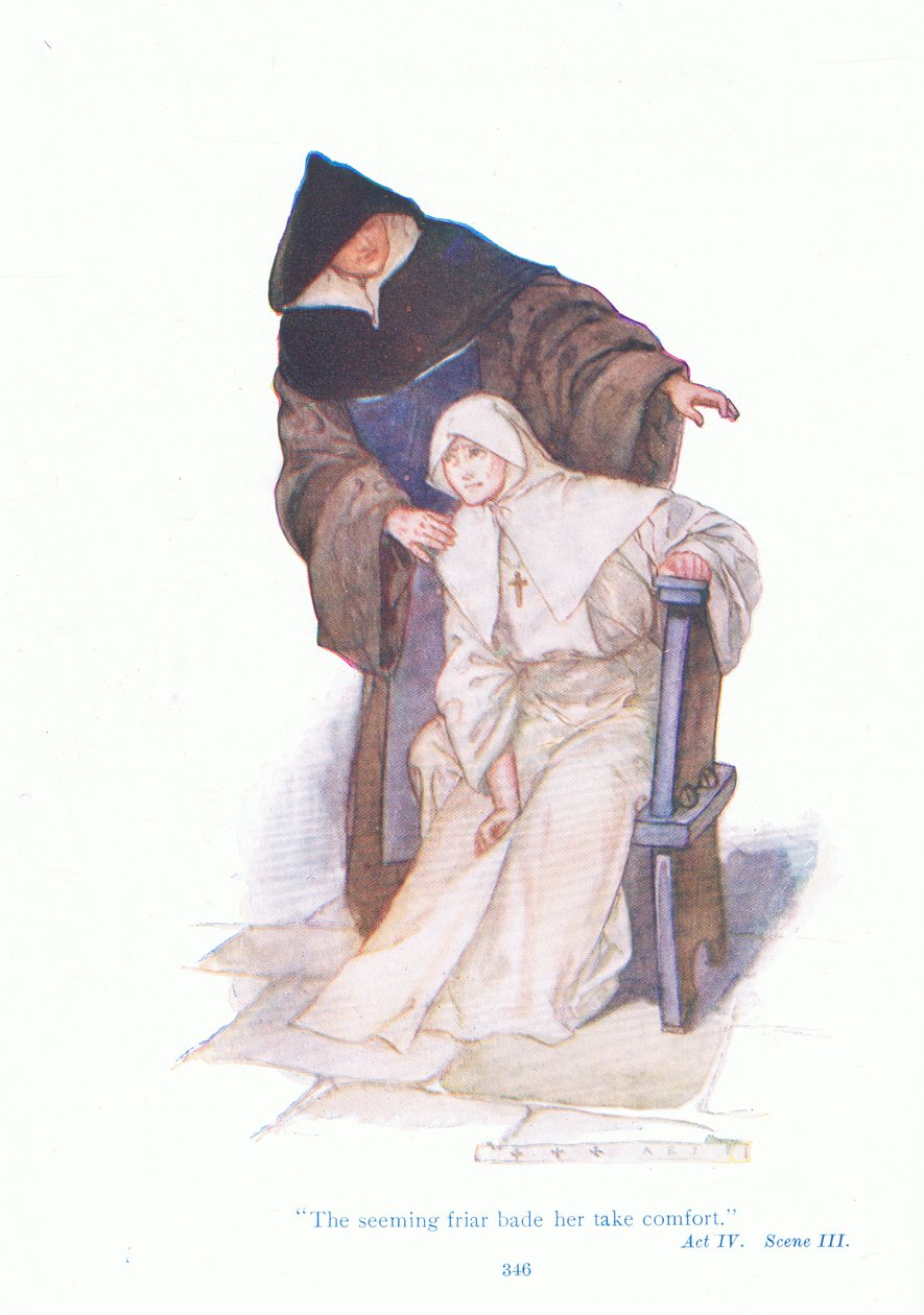Näennäinen munkki käski häntä lohduttamaan (Measure for Measure) Tales from Shakespeare -pubista. kirjoittanut Ward Lock & Co Ltd tekijältä A. Jackson