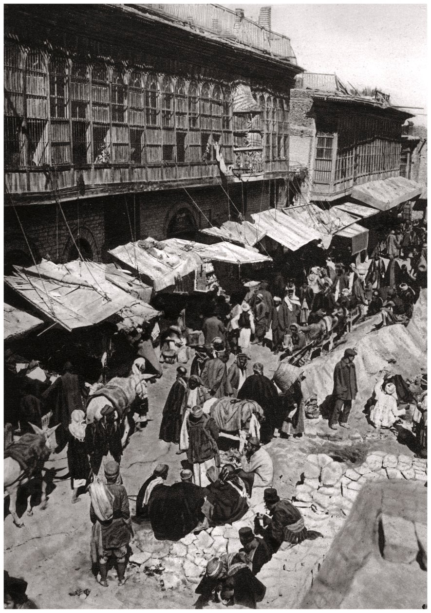 Sheikh Gazalin markkinat Asharissa, Basrassa, Irakissa, 1925. tekijältä A. Kerim