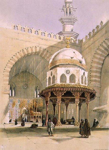 Sultan Hassanin moskeija, Kairo, pubi. 1846 (litho) tekijältä A. Margaretta Burr