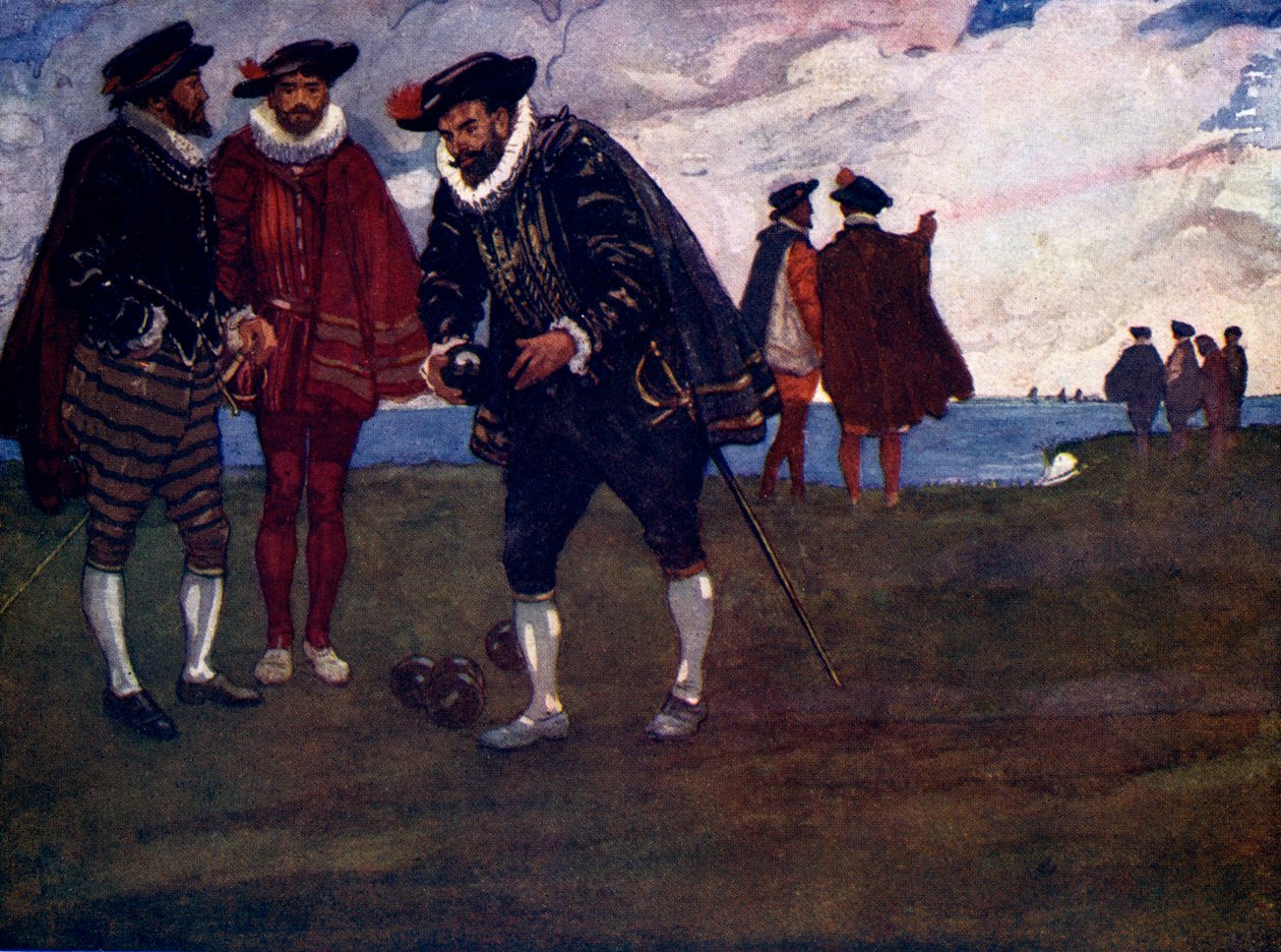 On aikaa lopettaa peli ja voittaa myös espanjalaiset, sanoi Drake, 1588, 1905 tekijältä A. S. Forrest