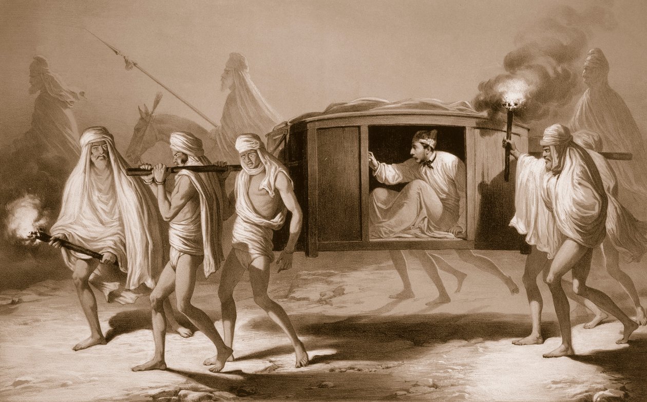 Intialaistyylinen tuoli Punjabissa Loudianan ja Amritsarin välissä, 1859. tekijältä A. Soltykoff