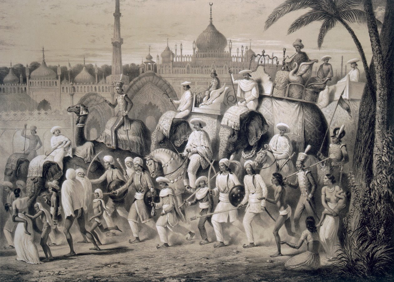 Lucknow, pääkatu, kirjasta Voyages in India, 1859. tekijältä A. Soltykoff