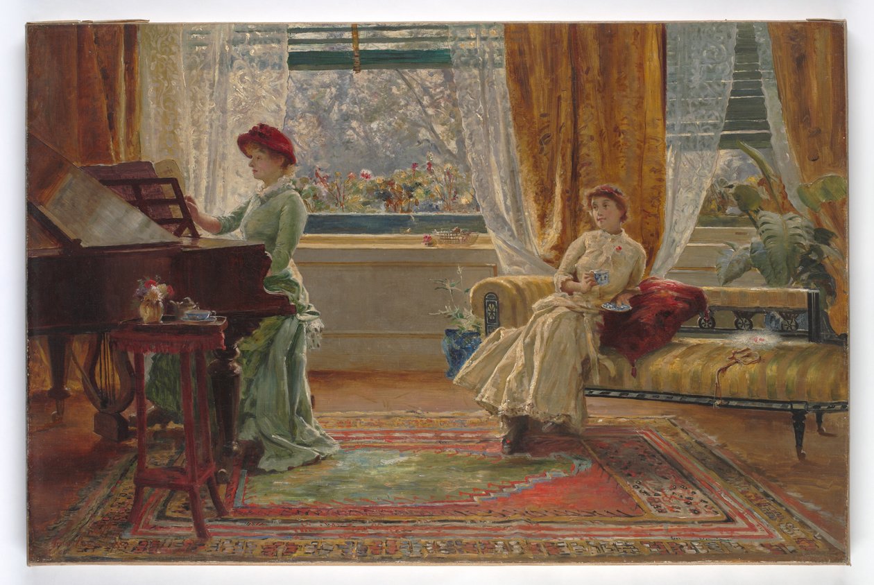 Sisustus kahdella naisella, 1880 tekijältä A. Trevor Haddon