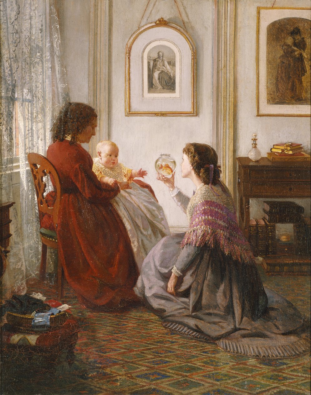 Shattuck-perhe, isoäiti, äiti ja vauva, 1865 tekijältä Aaron Draper Shattuck