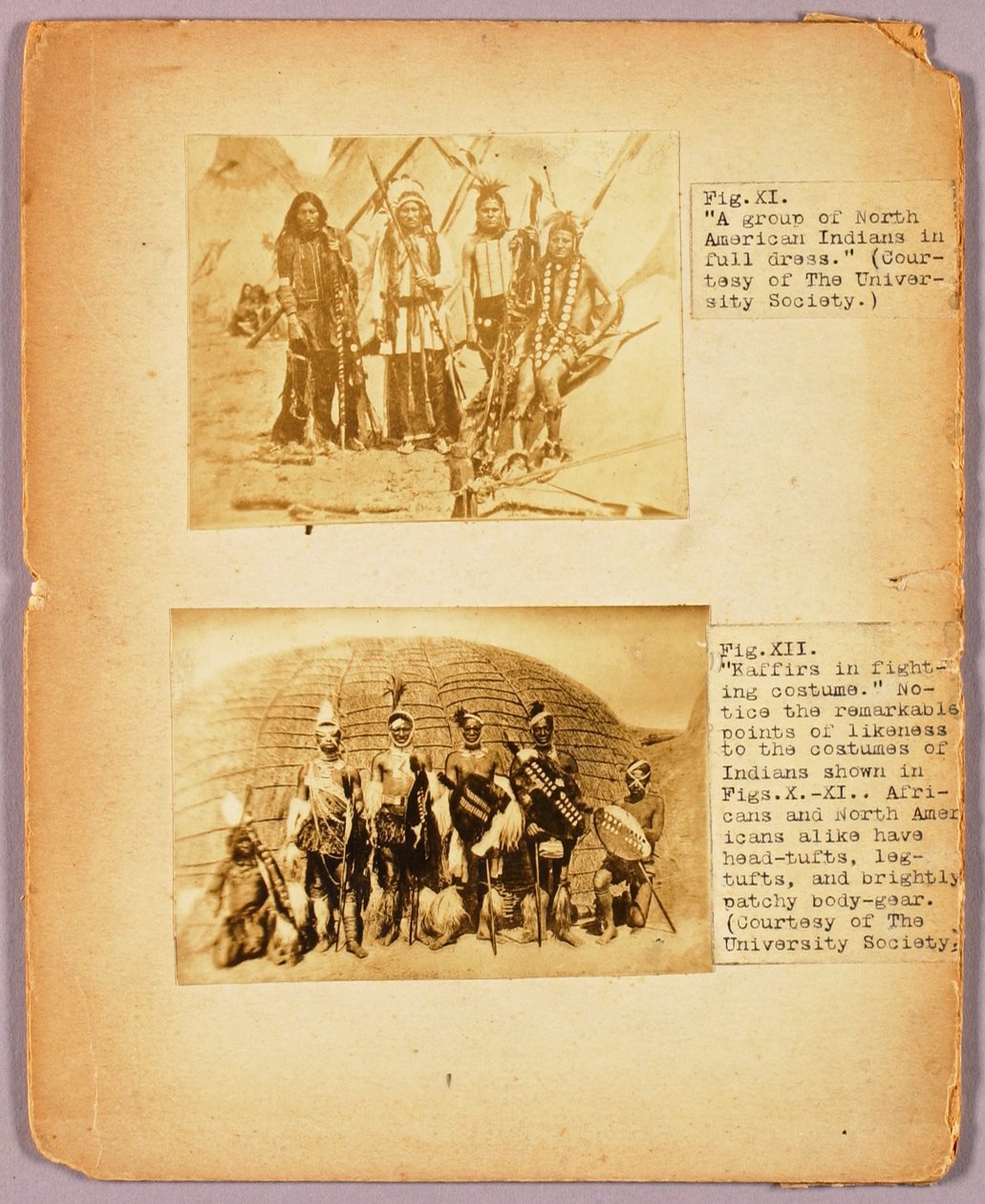 Fig. XI "Eine Gruppe nordamerikanischer Indianer in voller Tracht", Studienmappe für das Buch Tarnung im Tierreich tekijältä Abbott Handerson Thayer
