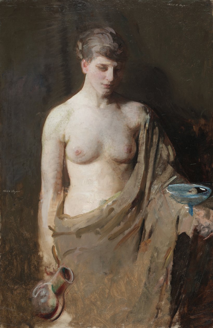 Hebe, c. 1890 (öljy kankaalle) tekijältä Abbott Handerson Thayer