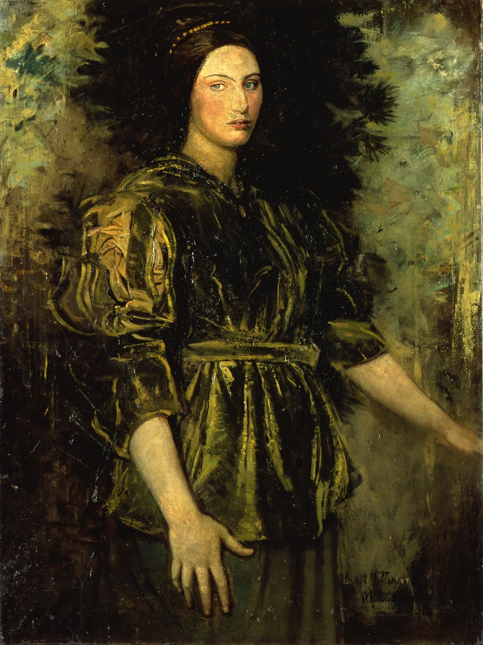 Nainen vihreässä sametissa, 1918 tekijältä Abbott Handerson Thayer