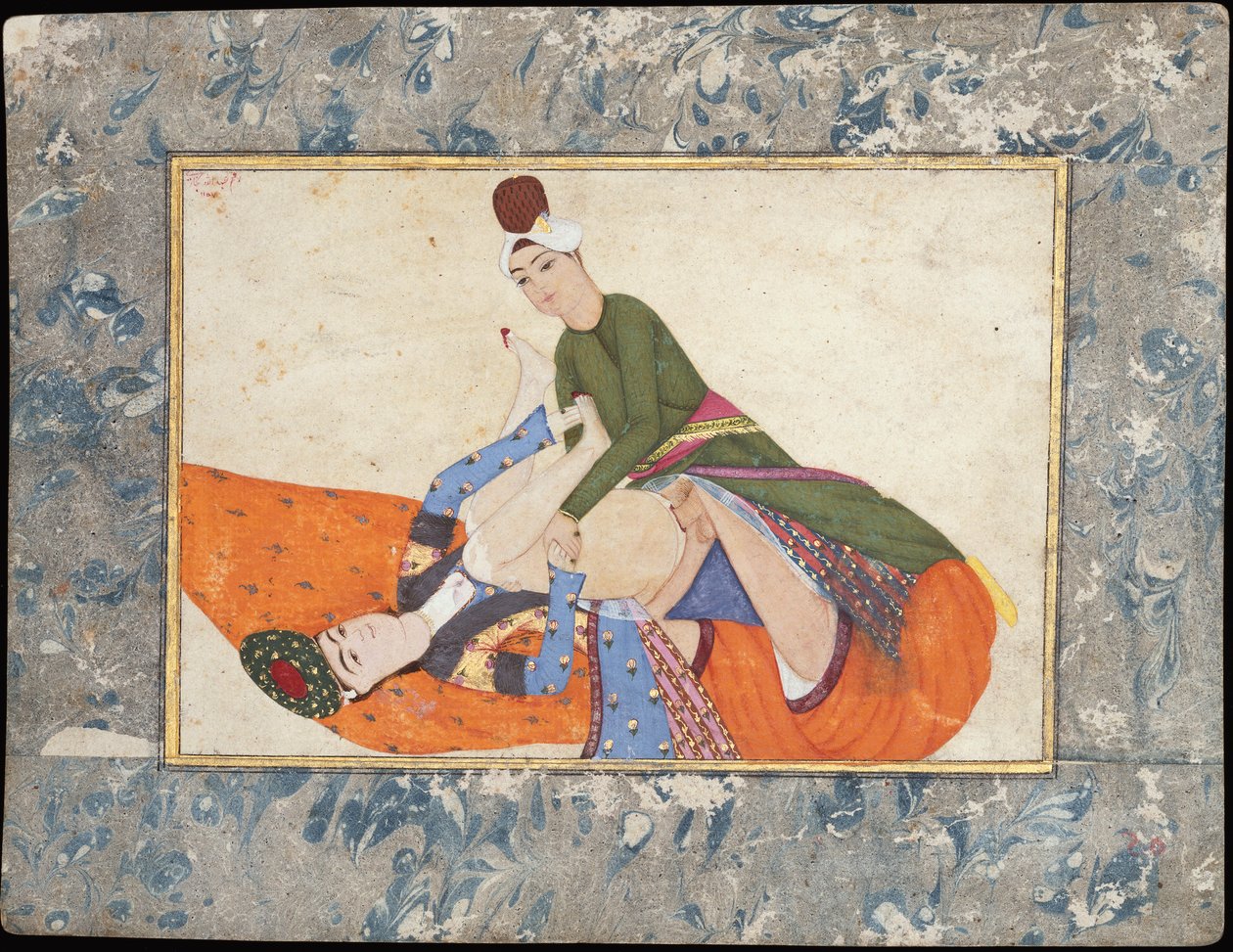 Eroottinen kohtaus, 1744-45 tekijältä Abdullah Bukhari