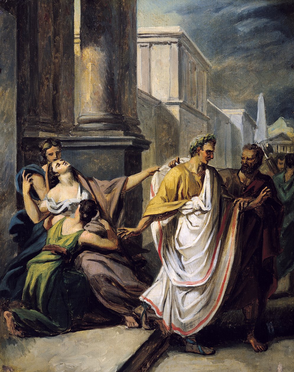 Julius Caesar (100-44 eKr.) matkalla senaattiin maaliskuun ideoista (tutkimus) tekijältä Abel de Pujol