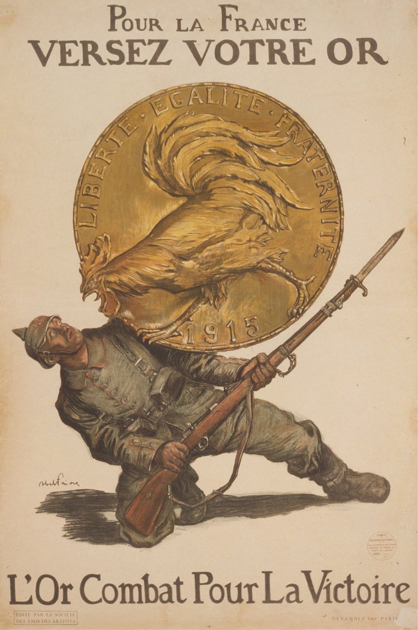Kaada kultasi Ranskalle. Kulta taistelee voitosta, 1915. tekijältä Abel Faivre