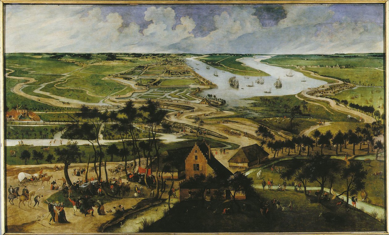 Näkymä Antwerpenin poldereille, 1604. tekijältä Abel Grimmer