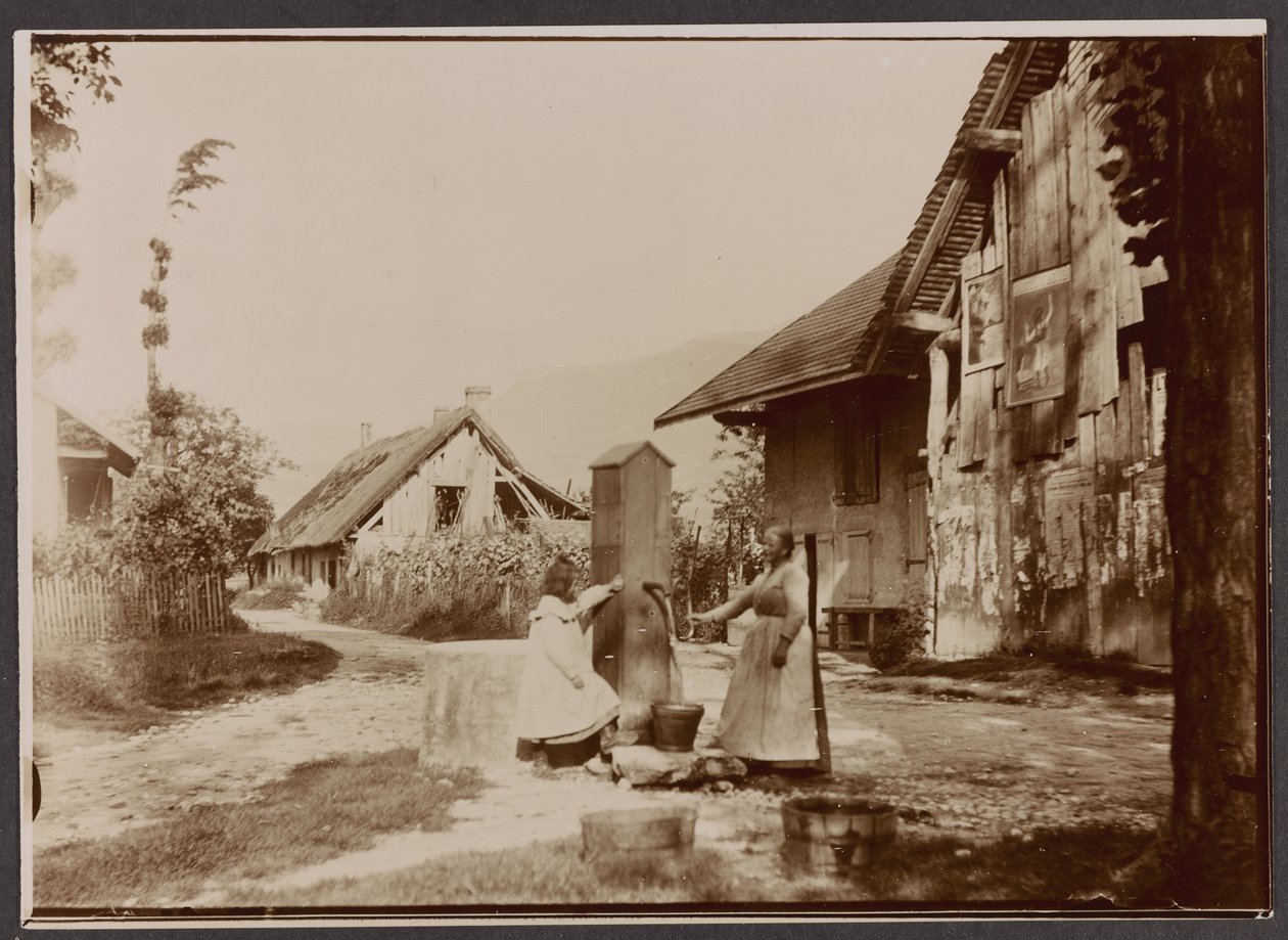 Aix les Bains - lähellä suurta satamaa, 27. kesäkuuta 1902 (gelatiinihopea painopaperi) tekijältä Abel Marie Nicolas Boulineau