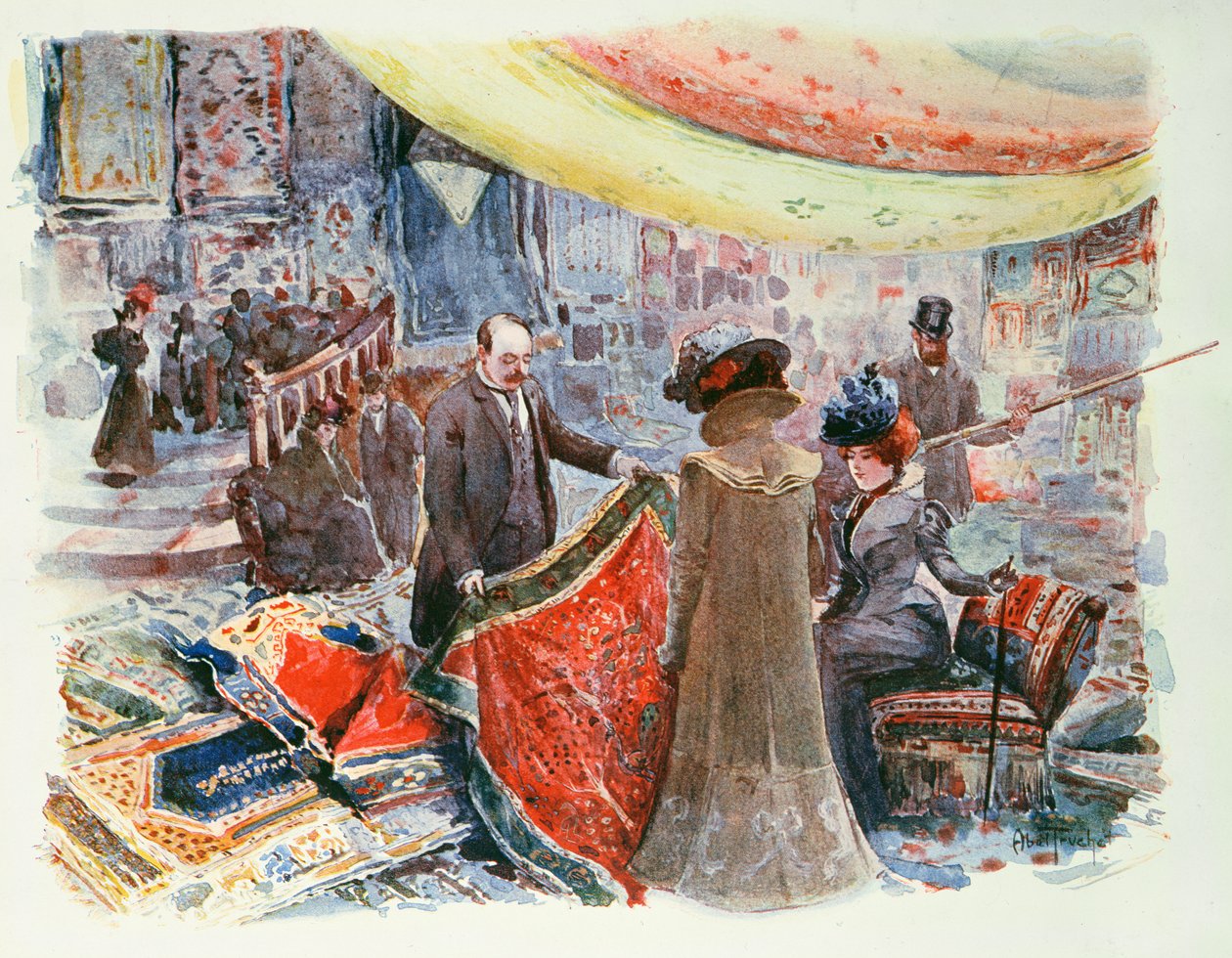 Tavaratalon sali Place Clichyssä, Pariisissa, noin 1900 tekijältä Abel Truchet