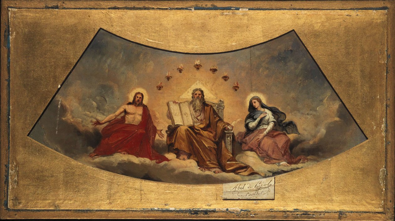 Ikuinen Isä, Kristus ja Neitsyt Maria, n. 1838 (öljy kankaalle). tekijältä Abel de Pujol