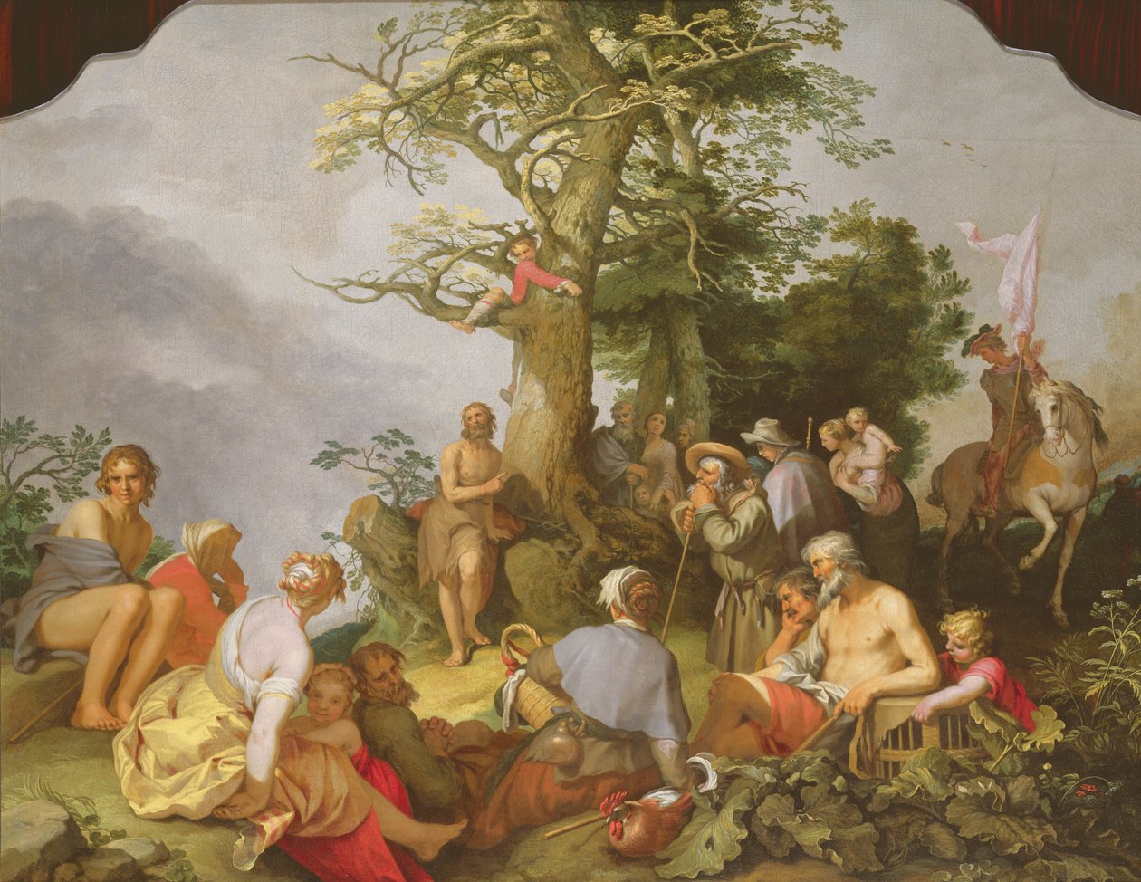 Pyhä Johannes Kastaja saarnaamassa tekijältä Abraham Bloemaert