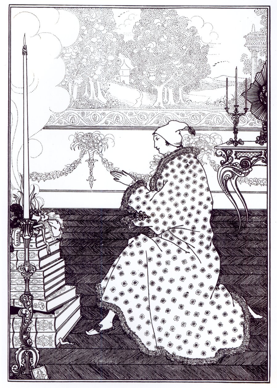 Paronin rukous, "Lukon raiskauksesta", Alexander Popen (1688-1744) litografia, Aubrey Beardsley (1872-98) 1895-96 tekijältä Abraham Bosse