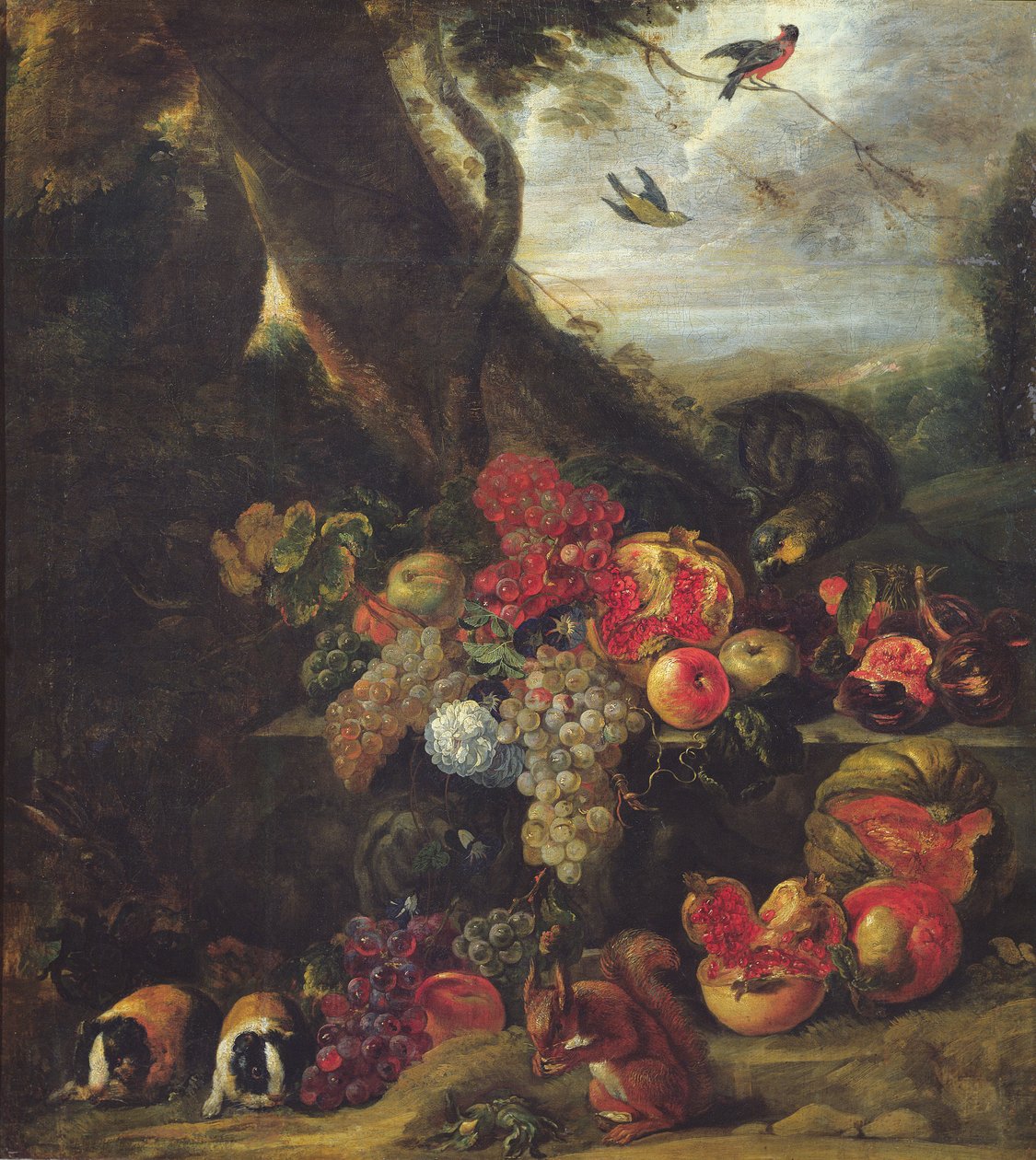 Hedelmät ja eläimet tekijältä Abraham Brueghel