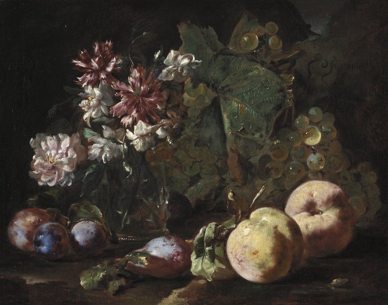 Hedelmien ja kukkien asetelma, 1670-80 tekijältä Abraham Brueghel