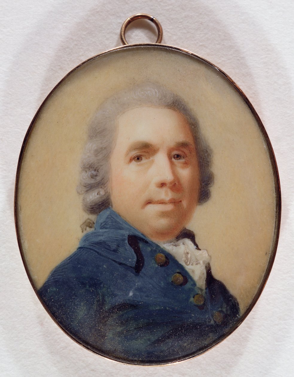 Gentlemanin muotokuva (wc ja guassi norsunluun päällä) tekijältä Abraham Daniel