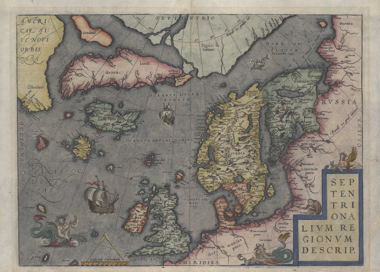 Abraham Orteliuksen vuonna 1570 laatima Islannin kartta. tekijältä Abraham Ortelius