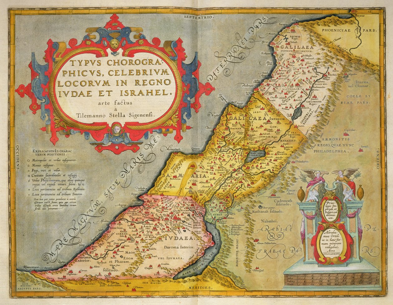 Judean ja Israelin juhlitut paikat Theatrum Orbis Terrarumista, vuodelta 1603 tekijältä Abraham Ortelius