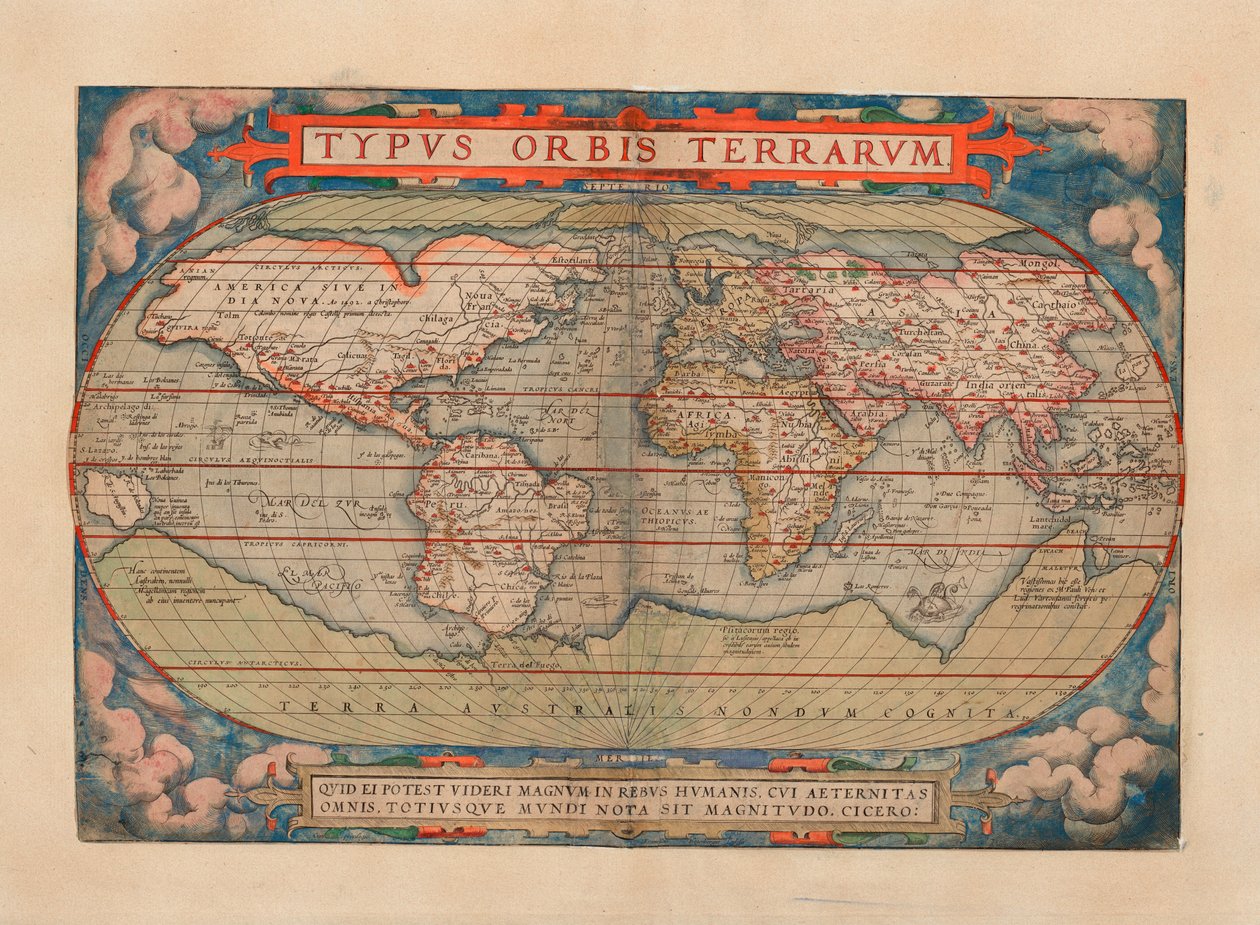 Kartta er gitt ut i (1579) ja vierailija Verdenskart tekijältä Abraham Ortelius
