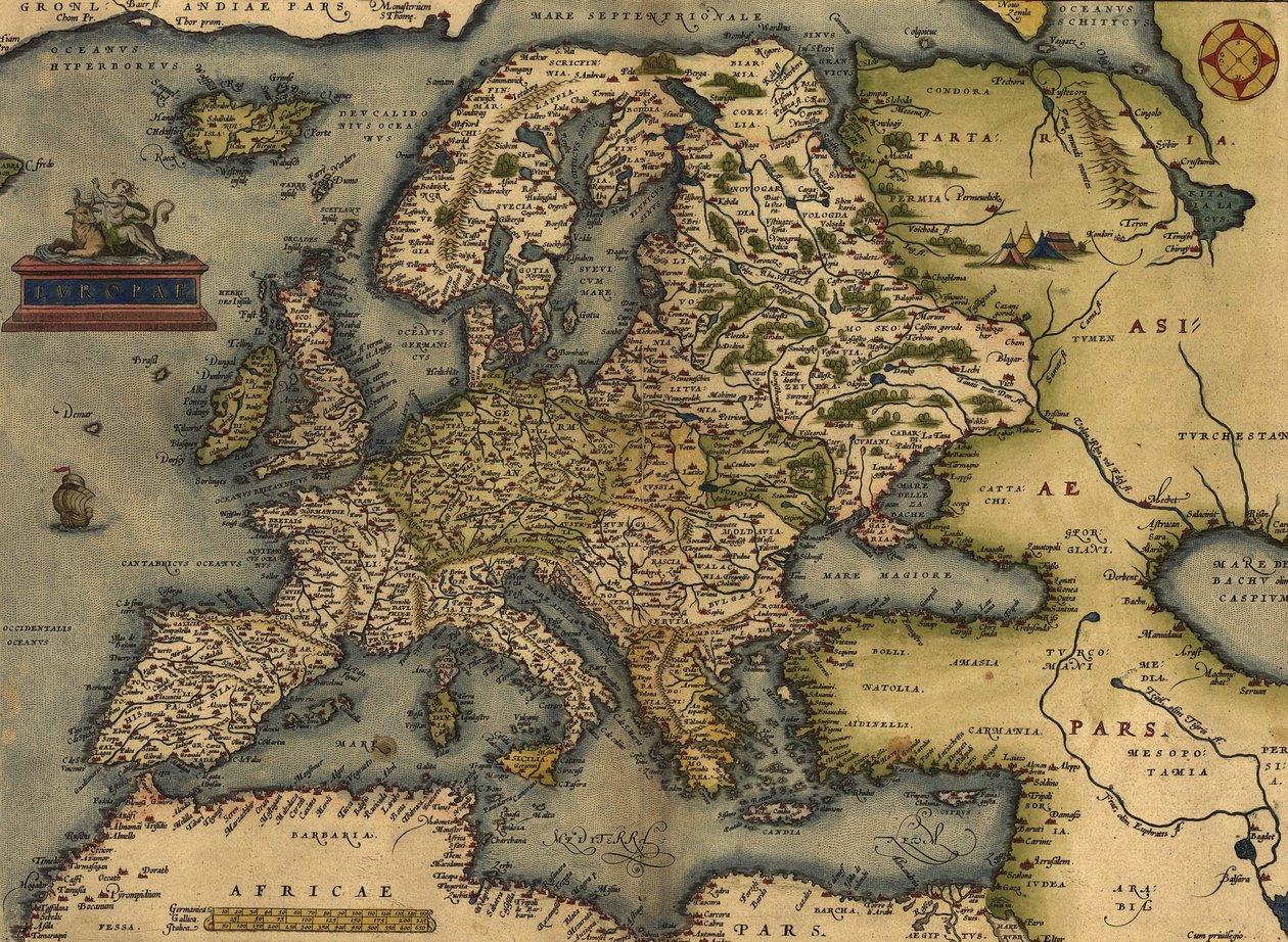 Euroopan kartta tekijältä Abraham Ortelius