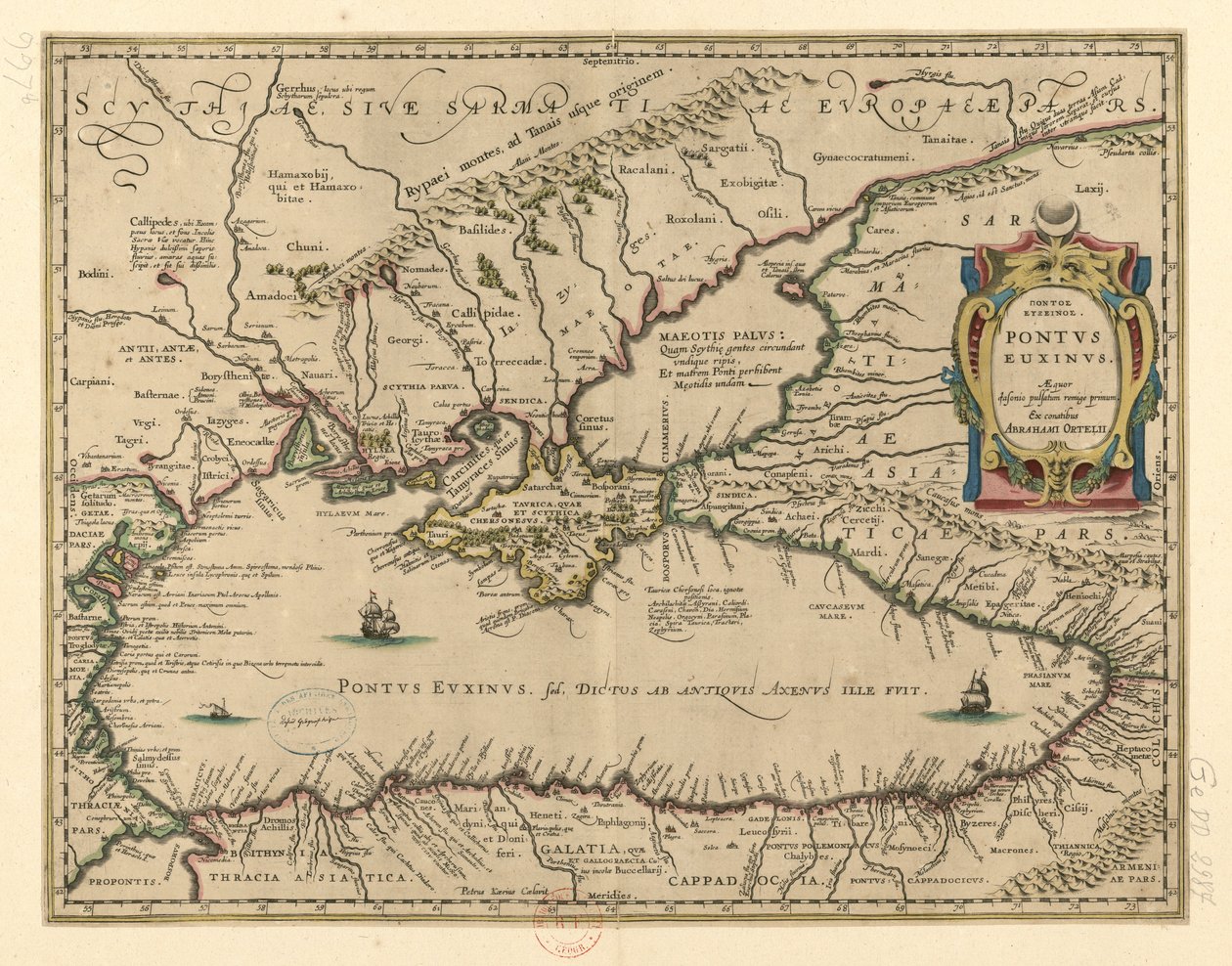 Pontus Euxinus tekijältä Abraham Ortelius