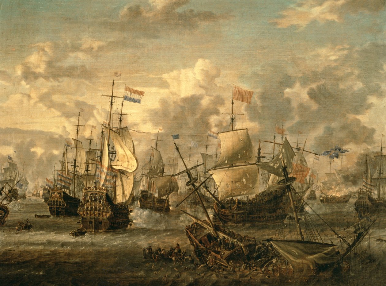 Episodi of the Four Days Battle, 1.-4.6.1666 tekijältä Abraham Storck