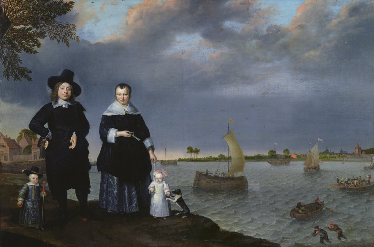 Laivanvarustaja ja hänen perheensä, 1650 tekijältä Abraham Willaerts