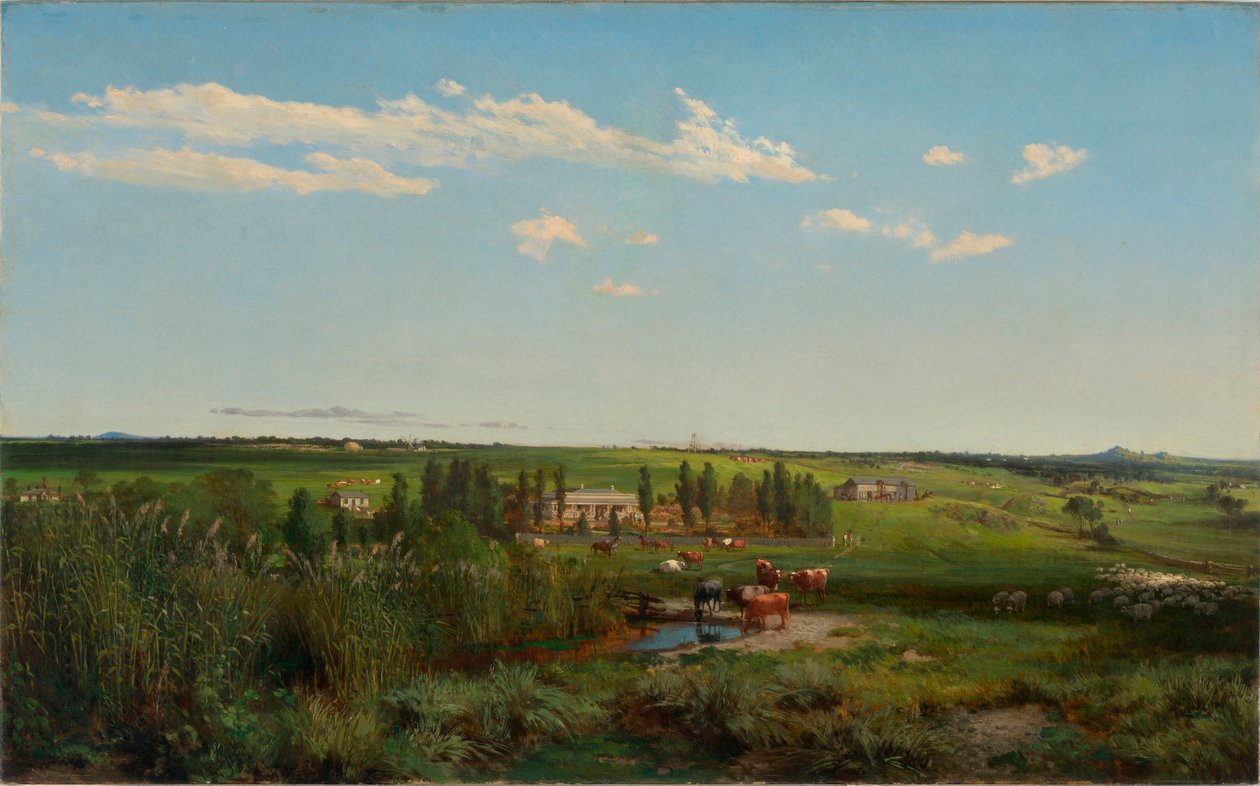""Le domaine de Mount Fyans en Australie"" (Mount Fyans homestead) Peinture de Louis Buvelot (1814-1888) - 1869 - Öljy kankaalle Koko 58,6x95,3 cm Australian kansallisgalleria, Canberra tekijältä Abraham Louis Buvelot