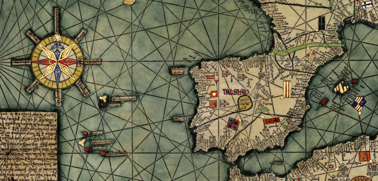 Katalonian atlas, Espanja tekijältä Abraham (after) Cresques