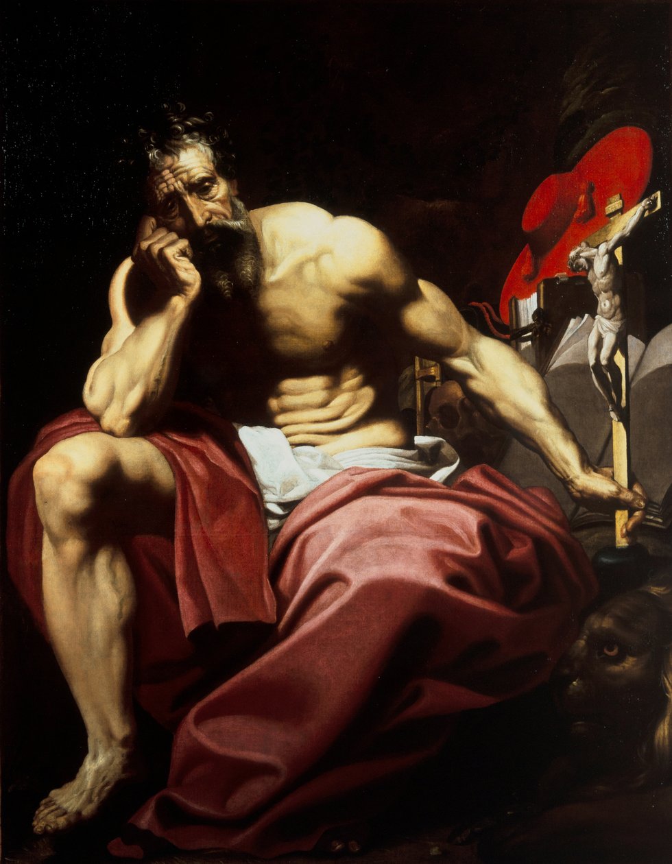 Saint Jerome, n. 1610 (öljy kankaalle) tekijältä Abraham (attr.to) Janssens