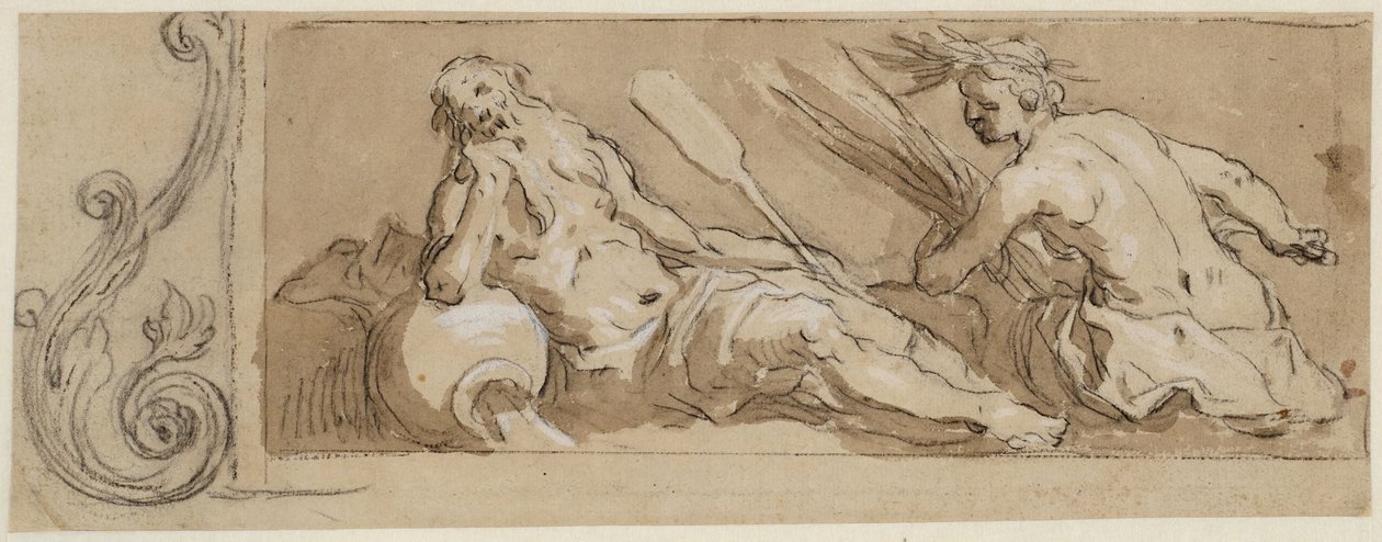 Jokijumala ja Ceres koristeellisessa kehyksessä tekijältä Abraham Bloemaert