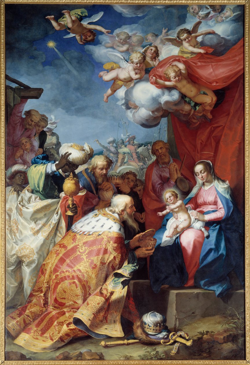 Maagien palvonta. Abraham Bloemaertin (1564-1651) maalaus tekijältä Abraham Bloemaert