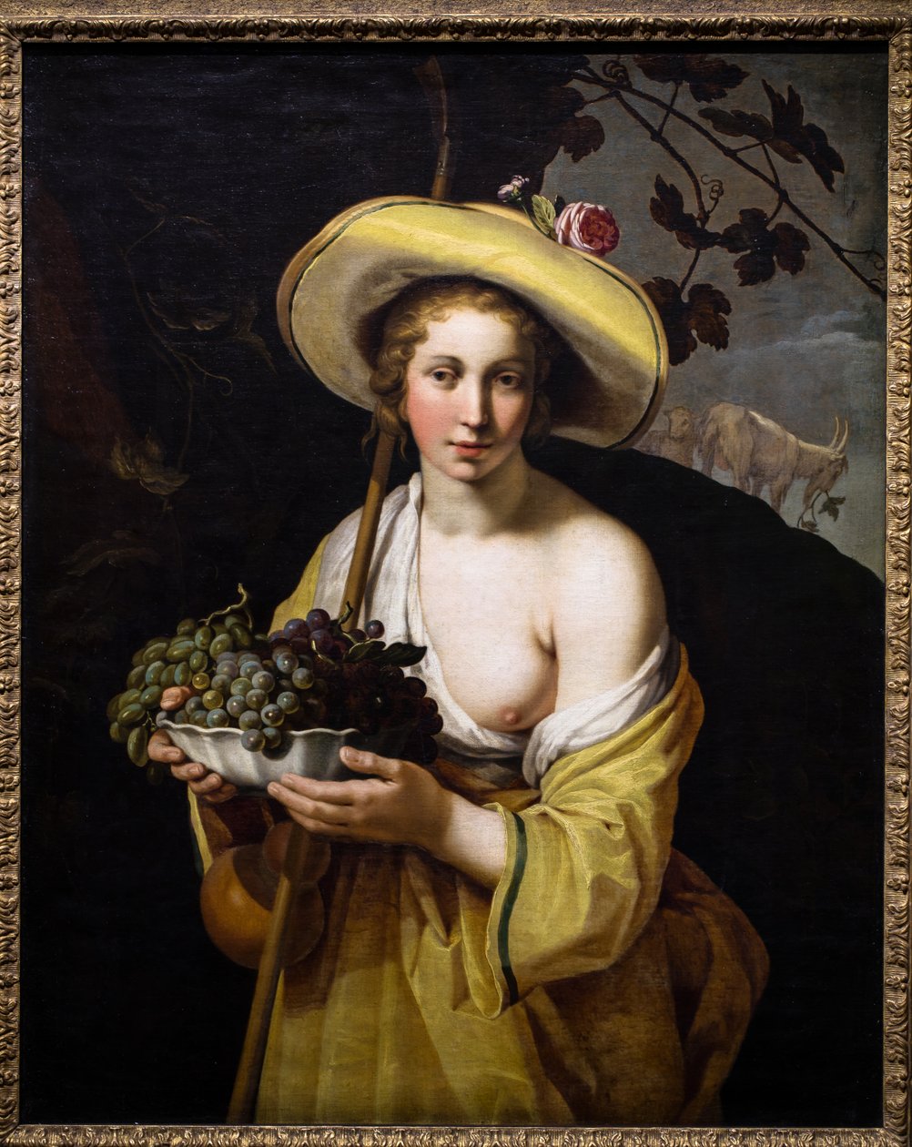 Bergere viinirypäleiden kanssa tekijältä Abraham Bloemaert