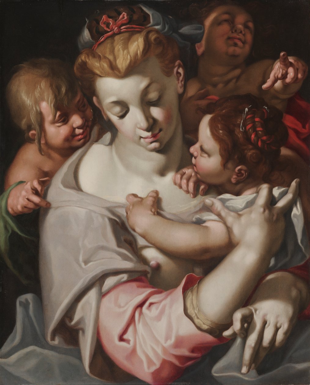 Hyväntekeväisyys, noin 1590 (öljy puulle) tekijältä Abraham Bloemaert