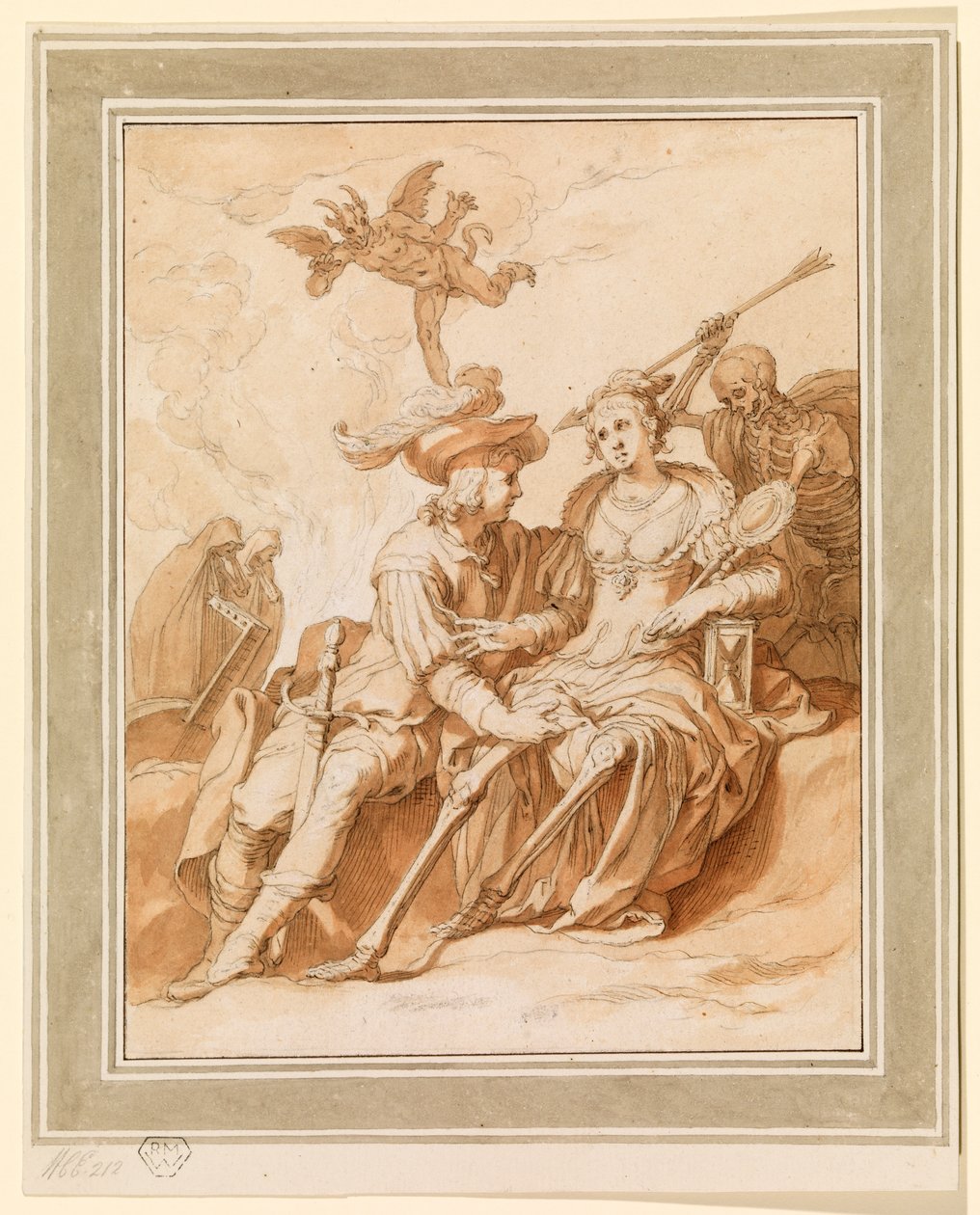 Kuolema ja rakastajat - "Vanitaksen" allegoria, 1620 - 1630 noin tekijältä Abraham Bloemaert