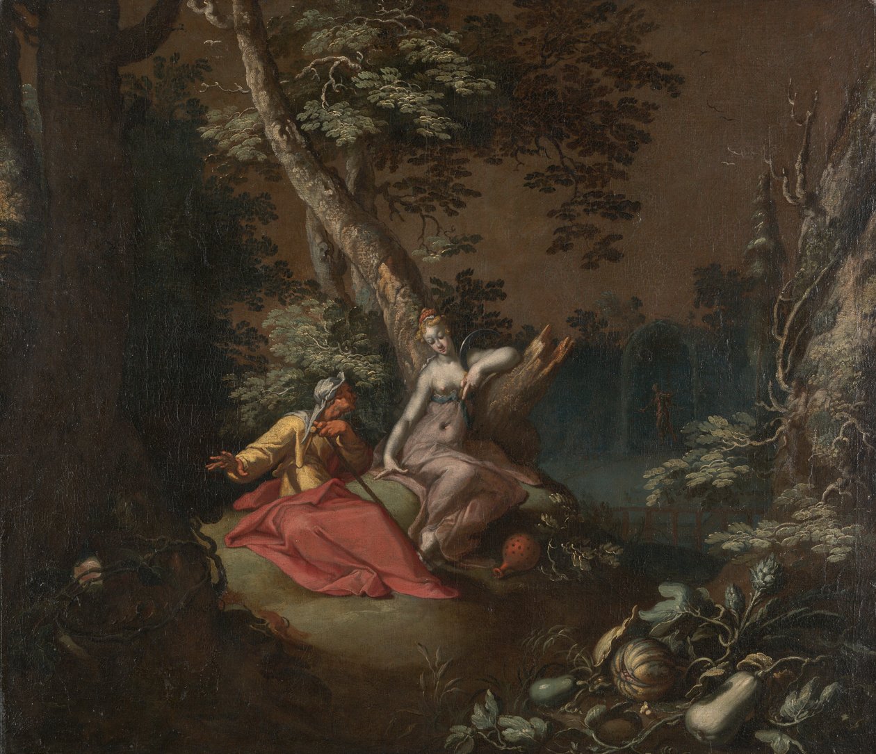Maisema Vertumnuksen ja Pomonan kanssa tekijältä Abraham Bloemaert