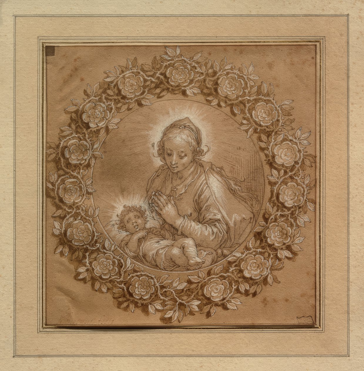 Madonna Jeesus-vauvan kanssa tondossa tekijältä Abraham Bloemaert