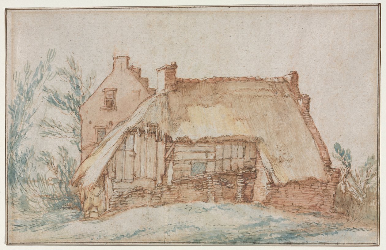 Talonpoikien mökki recto, n. 1600. tekijältä Abraham Bloemaert