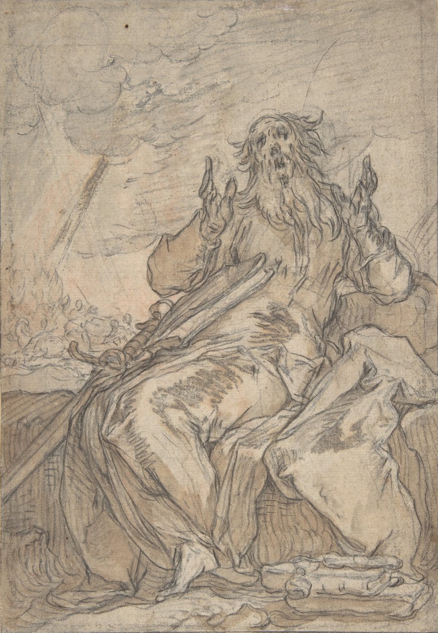 Pyhä Paavali istuu, hänen kääntymysnsä taustalla, 1500-luvun loppu - 1600-luvun puoliväli. tekijältä Abraham Bloemaert