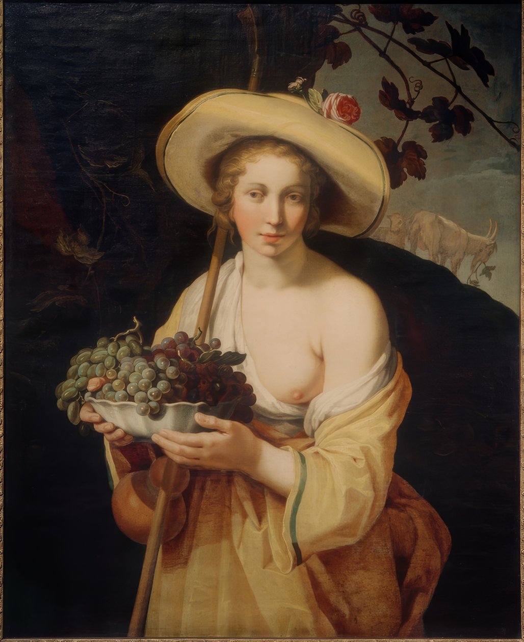 Paimentar rypäleiden kanssa tekijältä Abraham Bloemaert