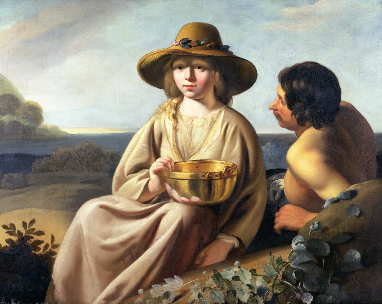 Paimen ja paimentar tekijältä Abraham Bloemaert