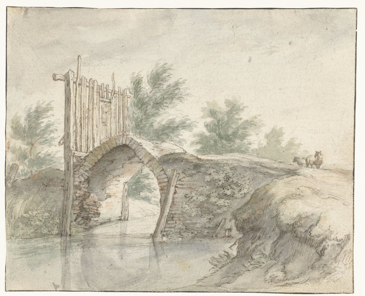Kivisilta puisella aidalla tekijältä Abraham Bloemaert