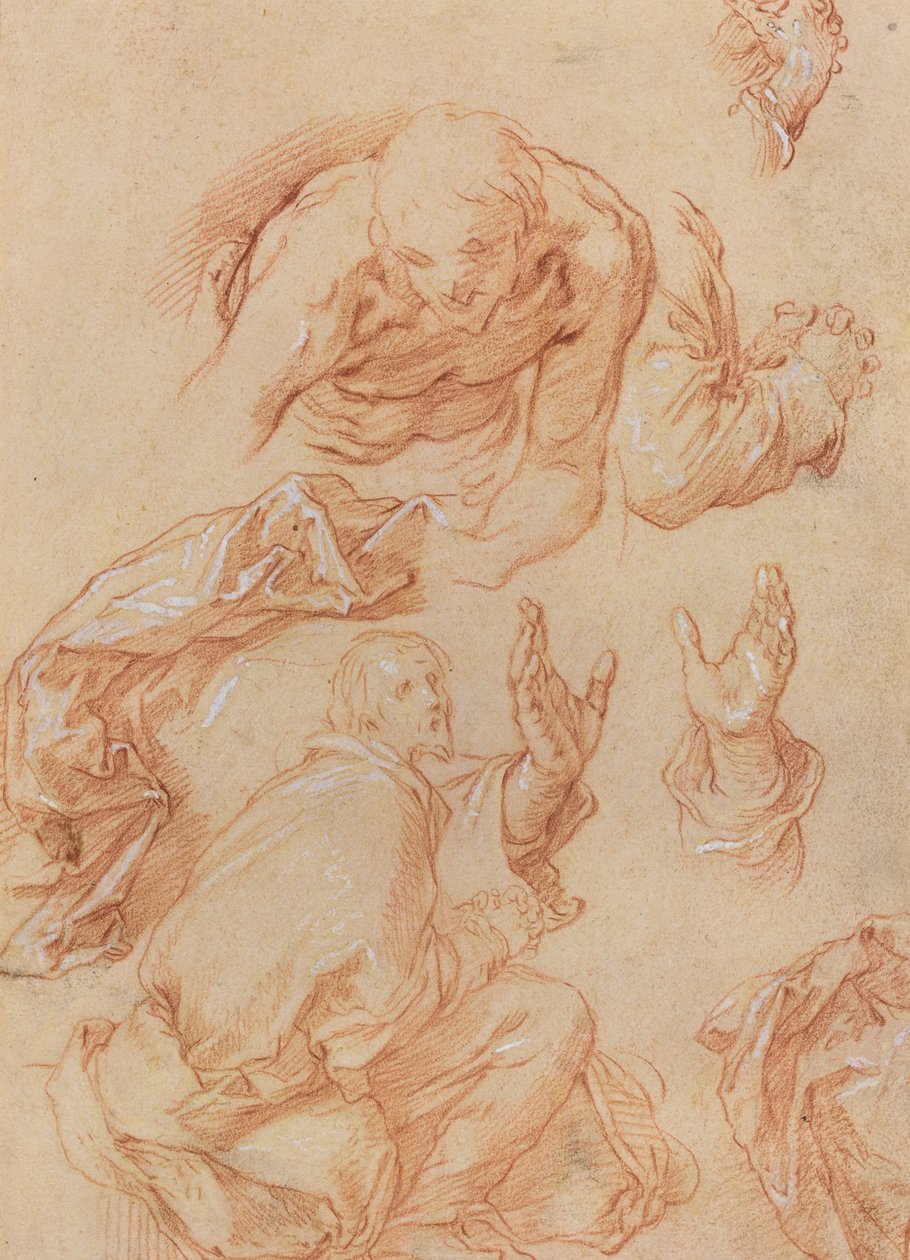 Käsien ja taipuvien figuurien tutkimukset [verso] tekijältä Abraham Bloemaert