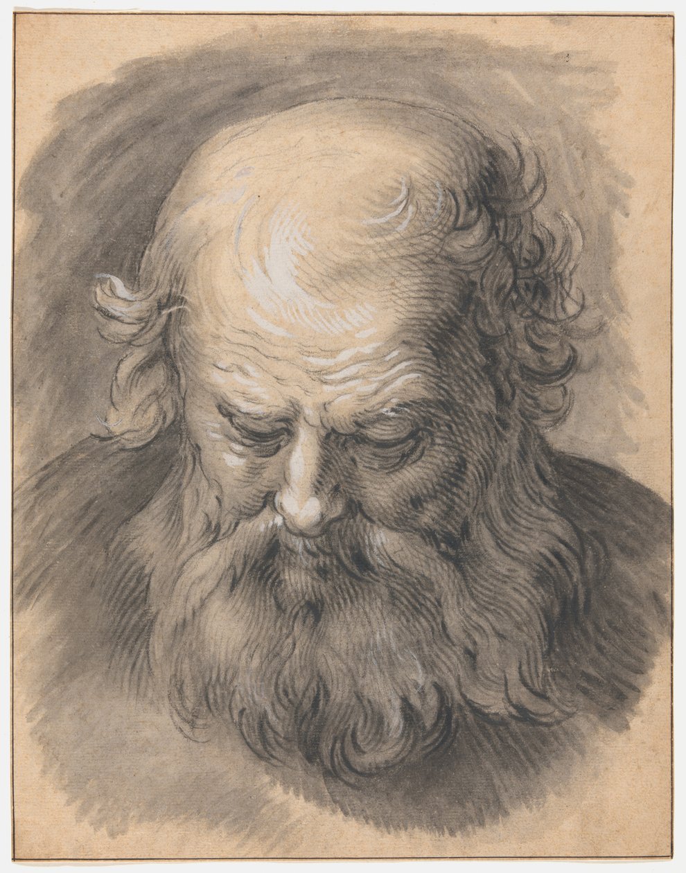 Tutkimus parrakkaan miehen päästä tekijältä Abraham Bloemaert