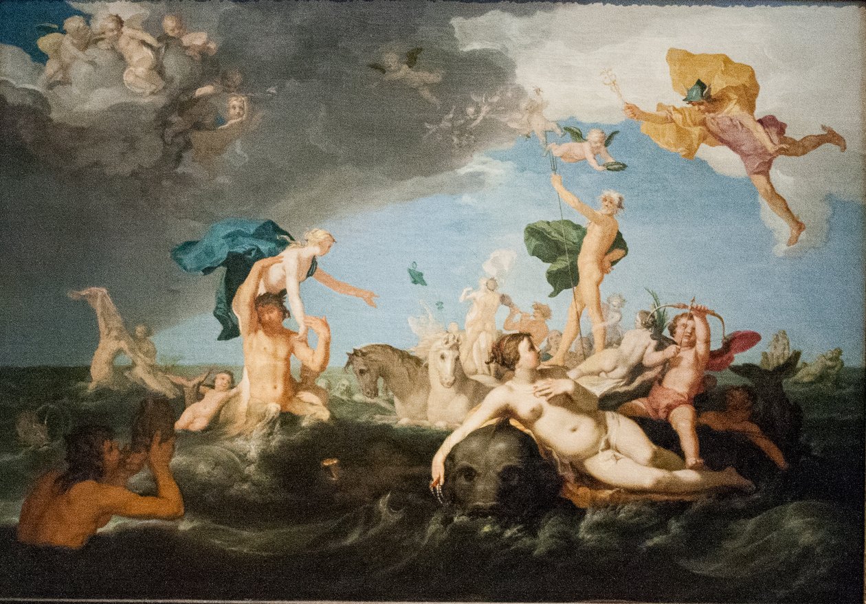 Ruotsalainen:  Neptunus triumftåg Triumph of Neptune tekijältä Abraham Bloemaert