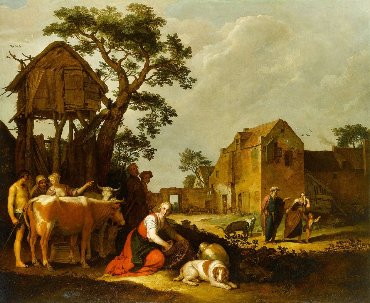 Hagarin ja Ismaelin karkottaminen maasta tekijältä Abraham Bloemaert