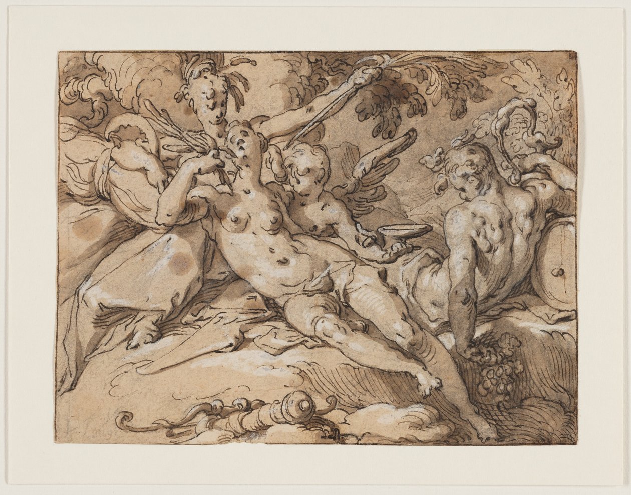 Venus ja Bacchus (Ilman Ceresta ja Bacchusta Venus Friisiisi) tekijältä Abraham Bloemaert